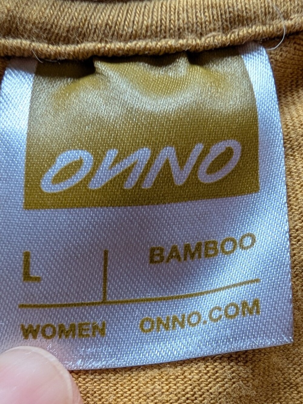 Onno Bamboo Tee Shirt Short Sleeve Yellow Ochre Mustard Women's Size Large - Picture 4 of 7